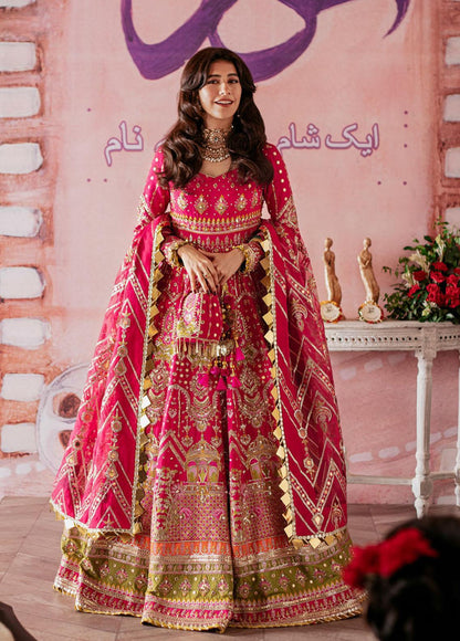 Zarlish by Mohsin Naveed Ranjha Embroidered Raw Silk Suits Unstitched 2 Piece MNR22Z ZWU22-09 Musarrat Nazir - Festive Collection