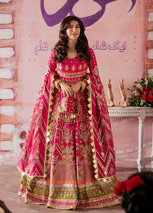 Zarlish by Mohsin Naveed Ranjha Embroidered Raw Silk Suits Unstitched 2 Piece MNR22Z ZWU22-09 Musarrat Nazir - Festive Collection