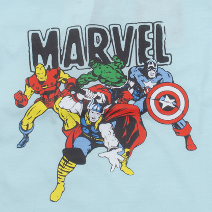Boy Sky Blue Marvel Print T-Shirt