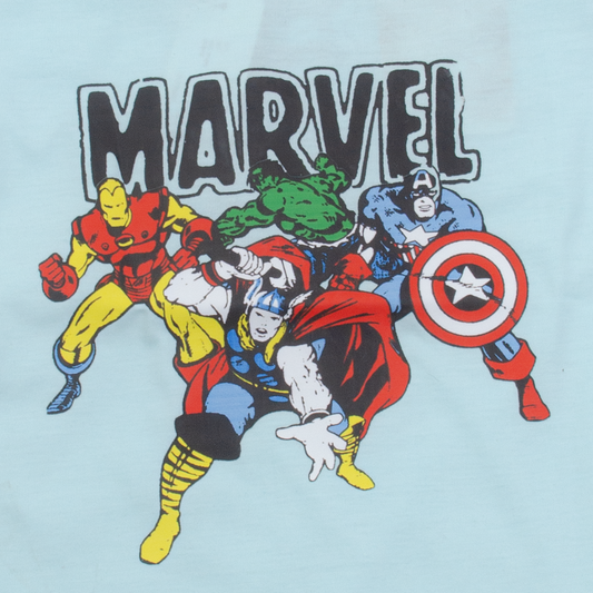 Boy Sky Blue Marvel Print T-Shirt