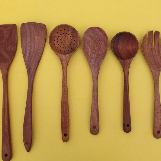 Best Quality 6 Pcs New Wooden Cooking Spoon Set