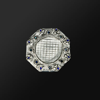 GLASS COASTER SILVER OCTAGONAL