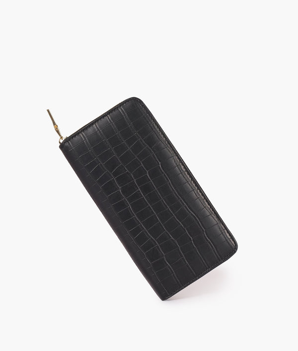 RTW Creation - Black crocodile pattern wallet