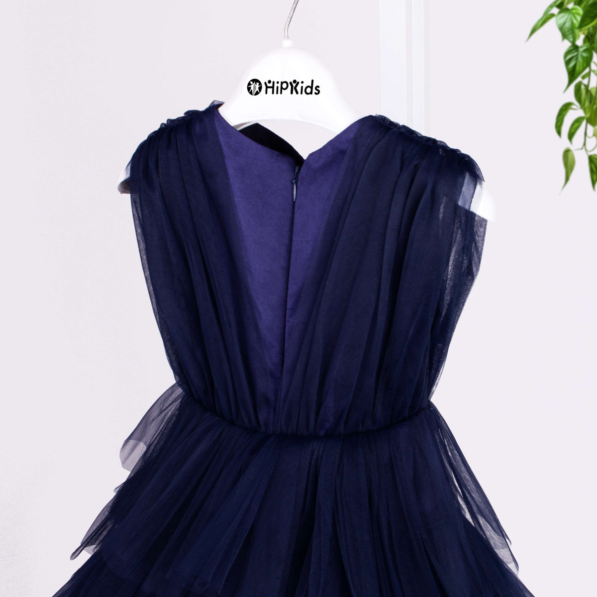 Girl Navy Blue Princess Long Fancy Frock