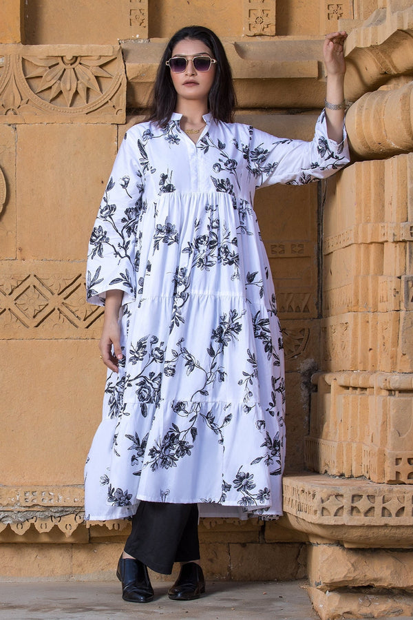 Urban Cut 1 Piece Printed Cotton Long Dress