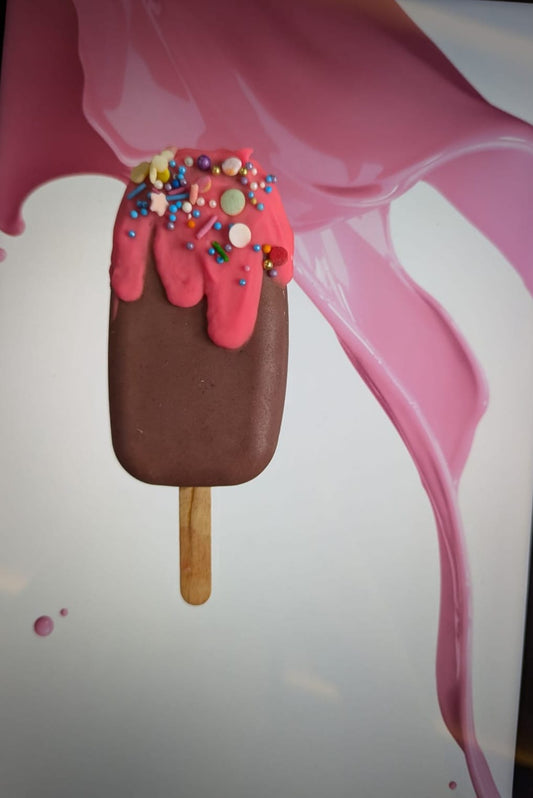 Pink Frosted Chocolate Popsicle Soap