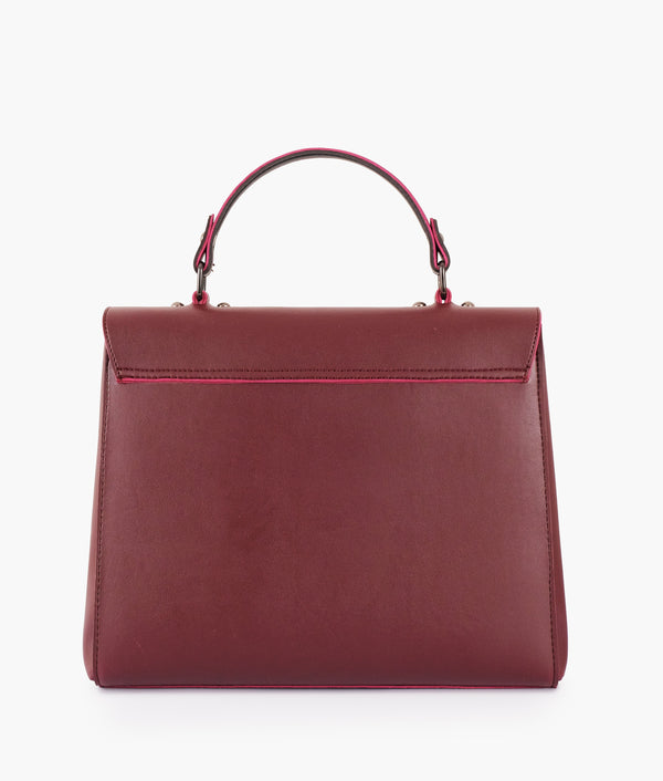 RTW Creation - Burgundy flap-over top-handle bag