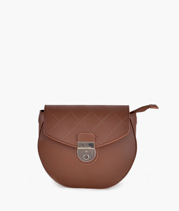 RTW Creation - Brown saddle bag with front lock