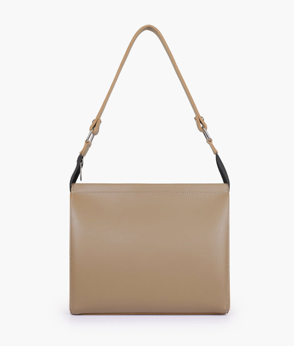 RTW Creation - Coffee suede trio twist handbag