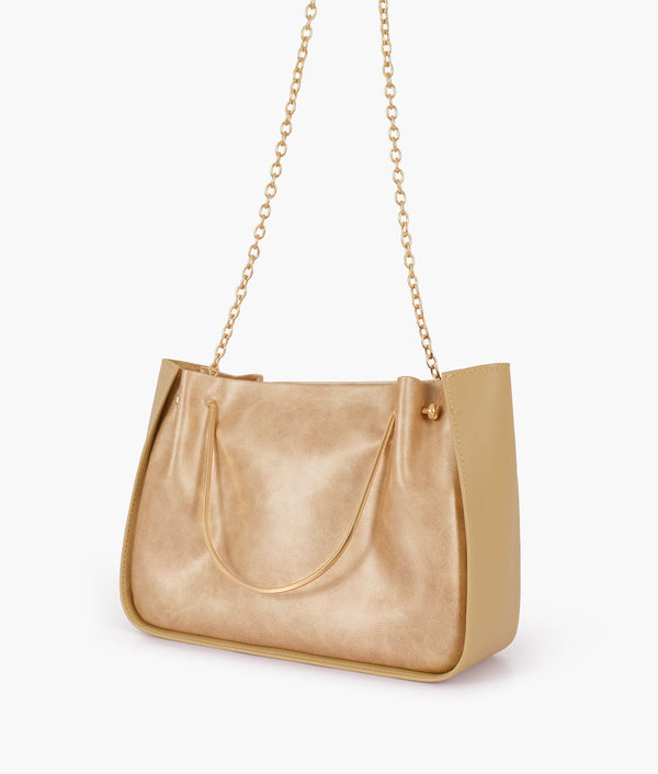 RTW Creation - Sandy metallic handle shoulder bag