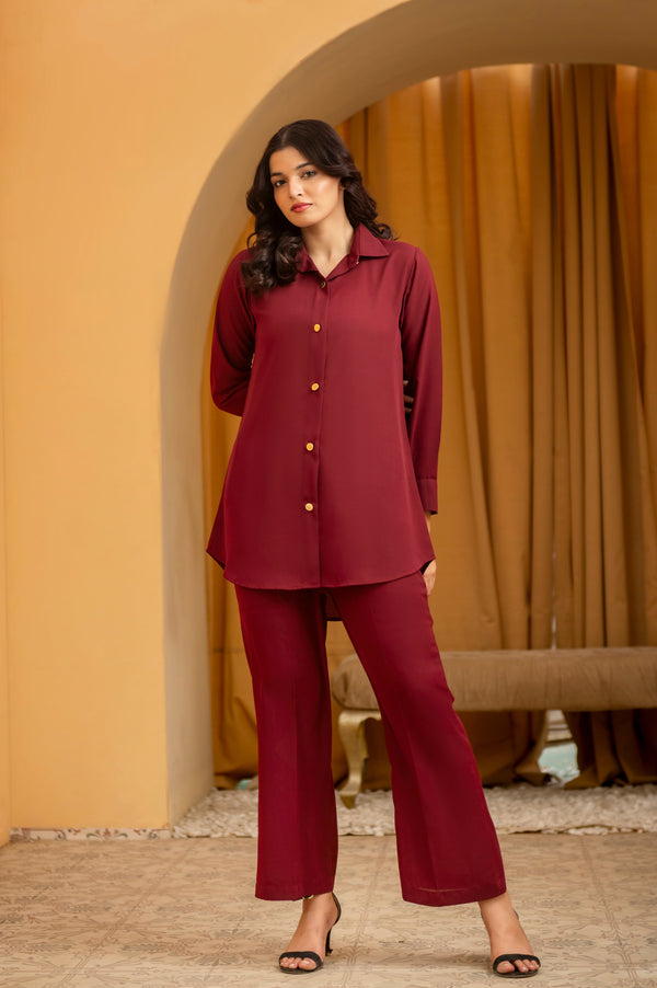 Maroon Co ord Set
