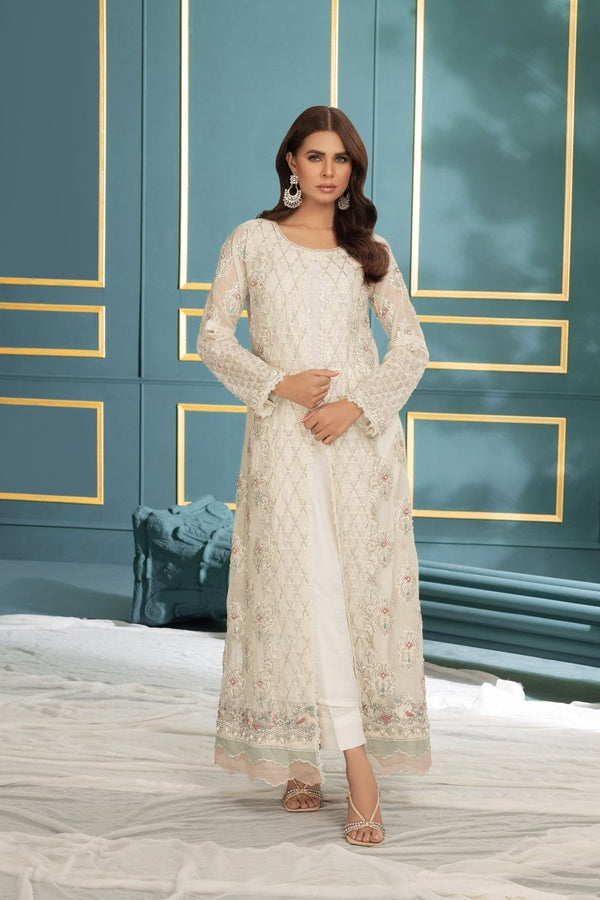 Manahils Stitched Formals K-194-Roseate Elegance (Off White)