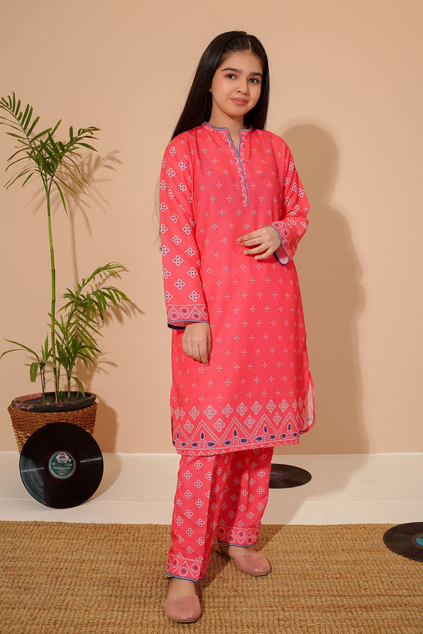 Ochre Clothing Girls Co-ords Swiss Lawn Digital Printed 2 Pc Suit