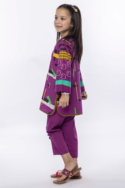 2Pcs Printed Lawn Suit Purple SKU: MAC-020