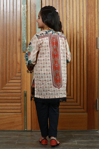 3PCS-075 Digital Printed Embroidered Lawn Shirt, Dupatta & Cotton Trouser