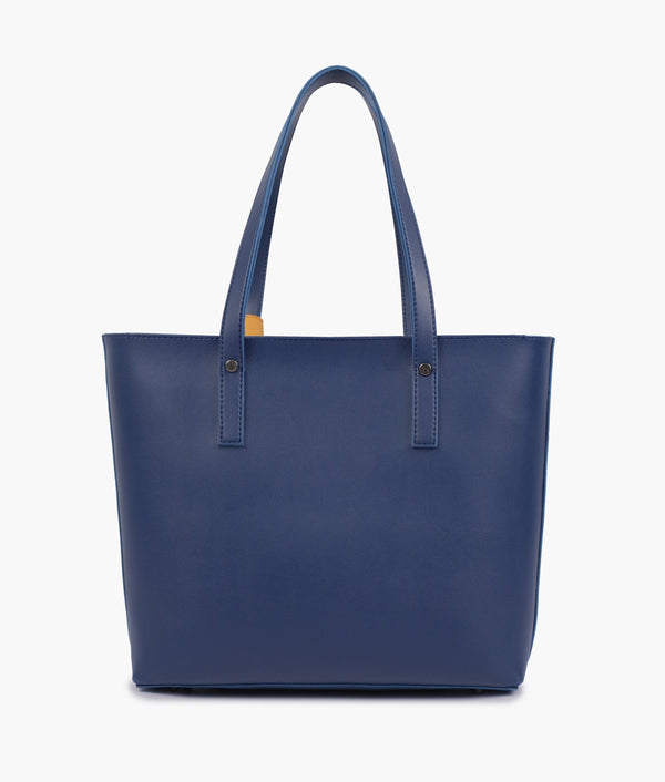 RTW Creation - Blue tote bag with detachable pouch
