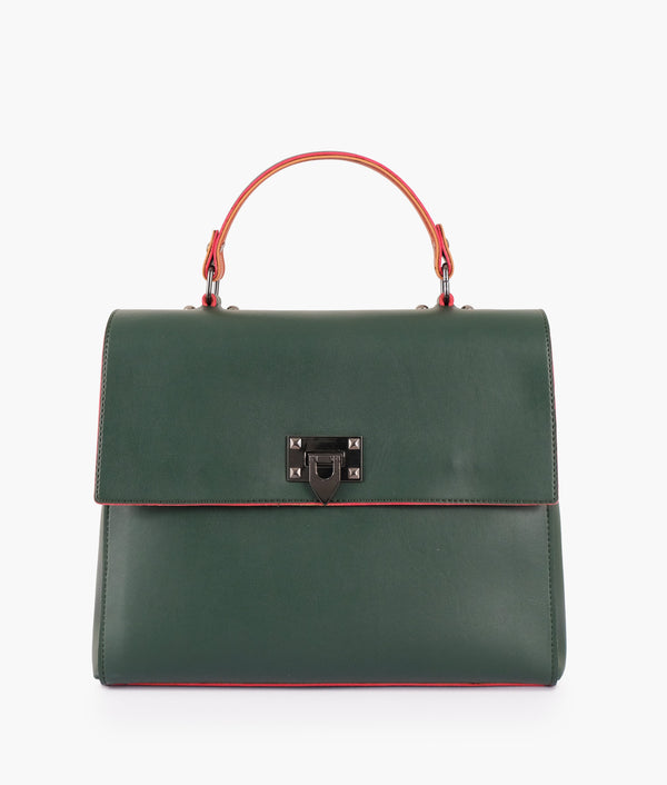 RTW Creation - Army green flap-over top-handle bag