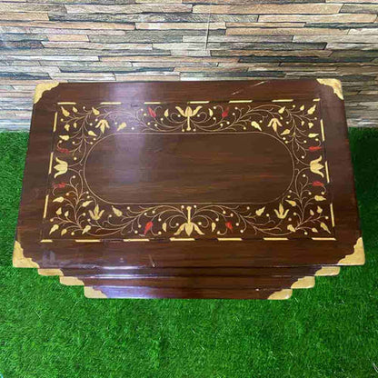 Floral Wooden Style Nesting Table 20