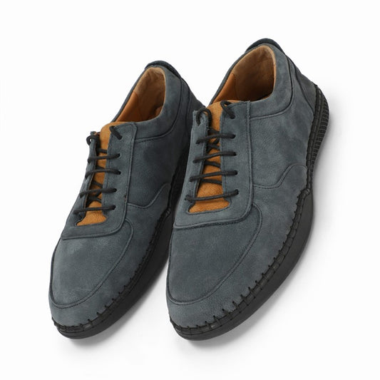 Turkiye-origin Dual-tone Sporty Suede Leather Shoes in Blue