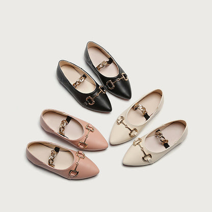 Girls Peach Golden Clip Pumps