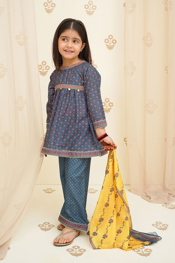 Ochre Clothing Toddlers Eastern Swiss Lawn Digital Printed 3 Pc Suit