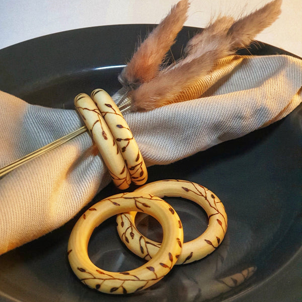 Wood Burned Napkin Holder Set