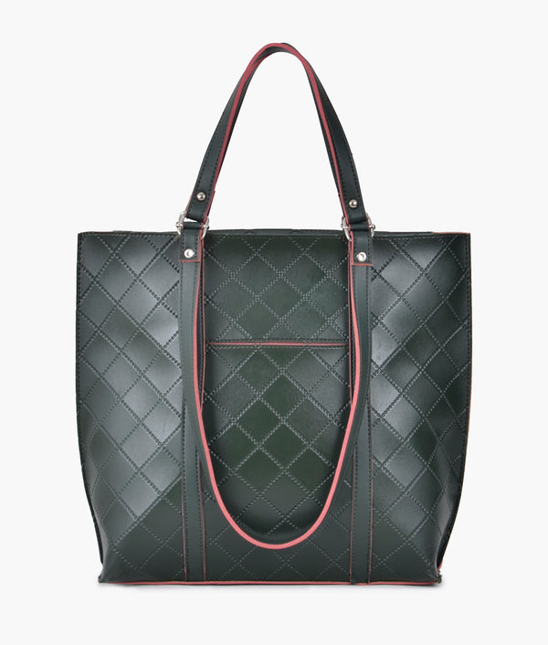 RTW Creation - Army green quilted tote bag