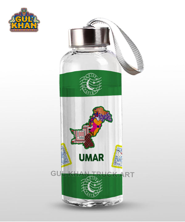 Printed Glass Bottle Customized Pakistan Map Design