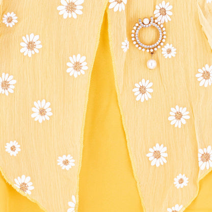 Baby Girl Chiffon Yellow Sun Flower Top