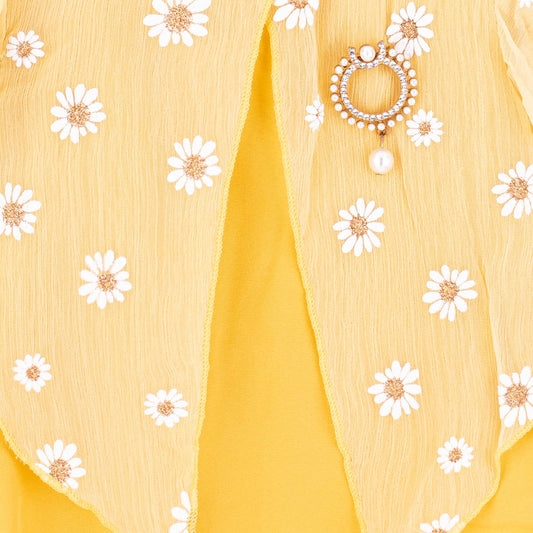 Baby Girl Chiffon Yellow Sun Flower Top
