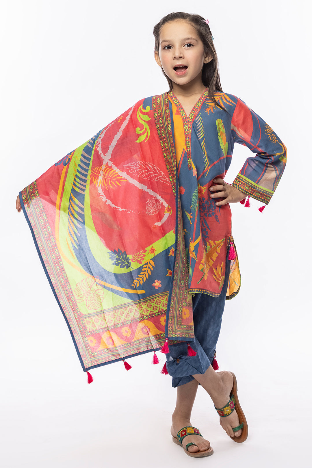 3Pcs Printed Lawn Suit Multi SKU : 3PCS-032