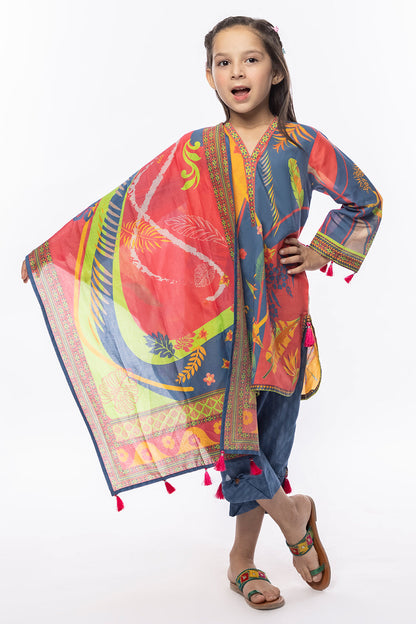3Pcs Printed Lawn Suit Multi SKU : 3PCS-032