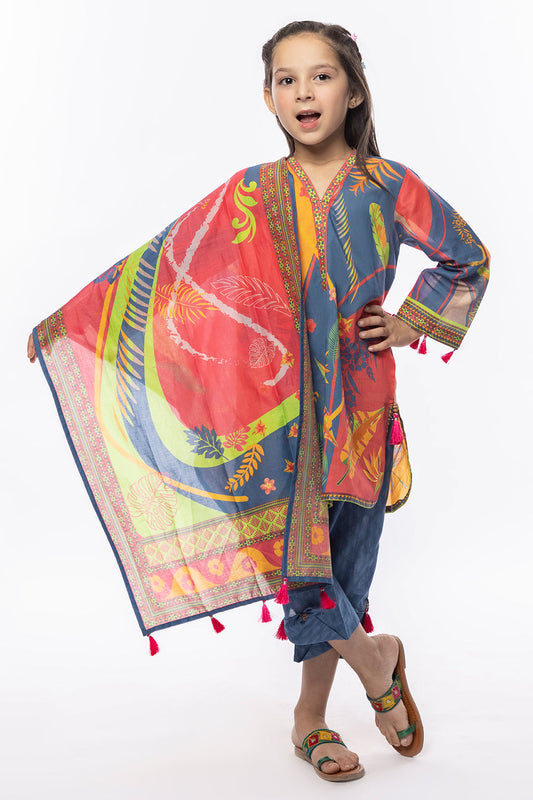 3Pcs Printed Lawn Suit Multi SKU : 3PCS-032