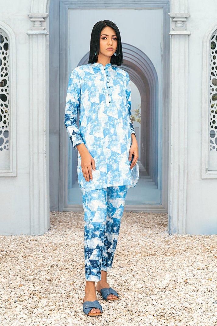 2 pc Printed Trendy Tunic Top Suit TG-008