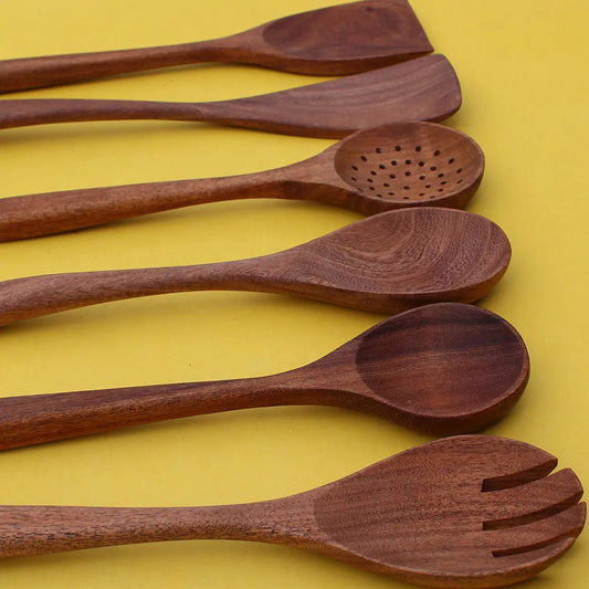 Best Quality 6 Pcs New Wooden Cooking Spoon Set