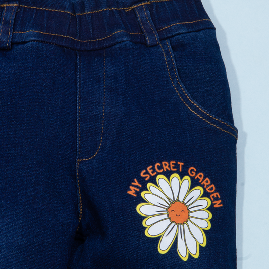 Baby Girl Navy Blue Denim Pant My Secret Garden