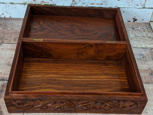 Oak Leaf Carved Box Boho Decor Boho Gifts
