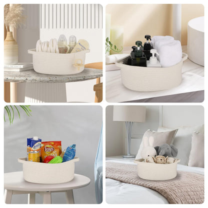 Multi-Purpose Cotton Rope Organizer Storage Basket (Small)