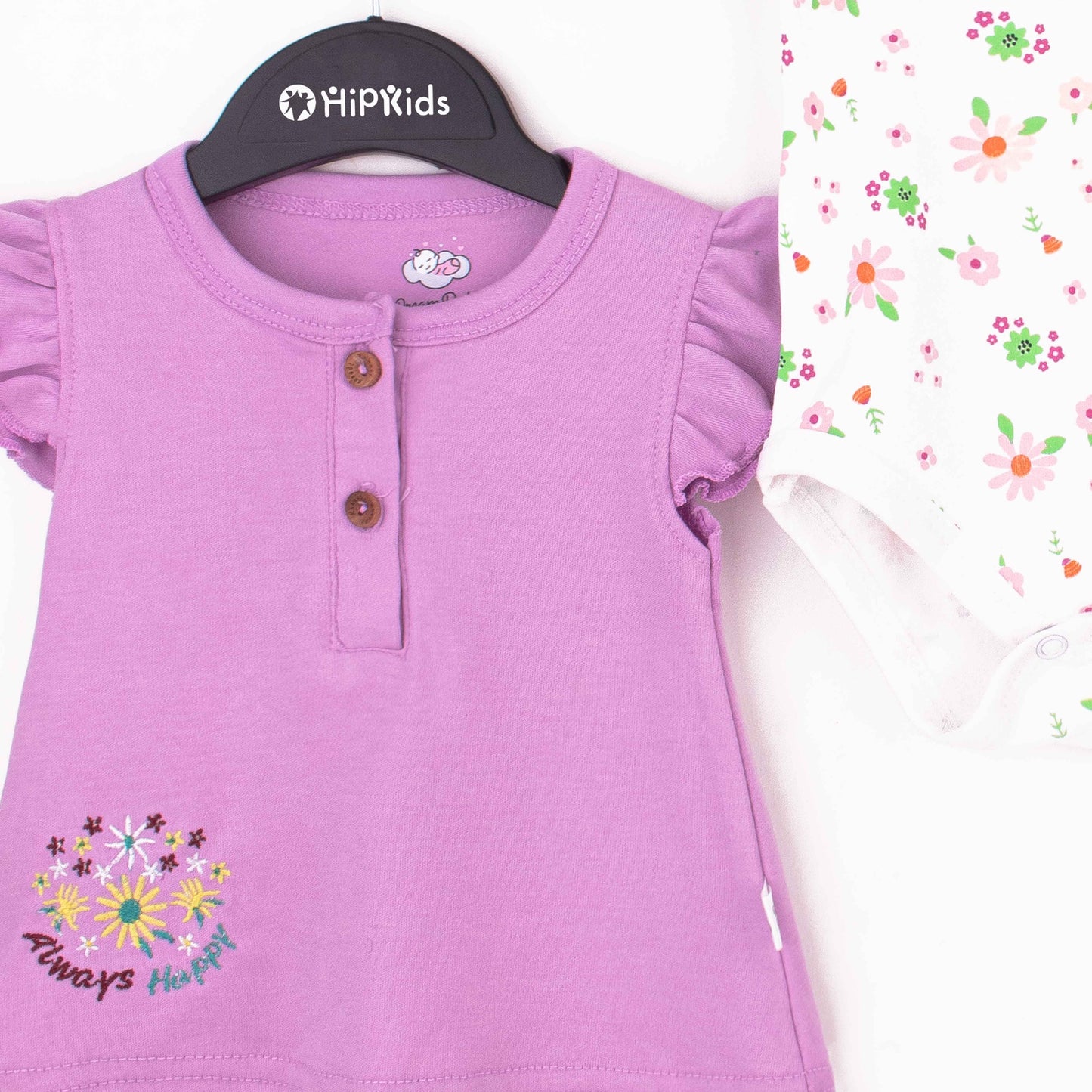 Baby Girl 3 Piece Set Purple Always Happy