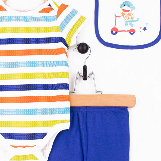 Baby Boy 3 Piece Baby Monkey Print