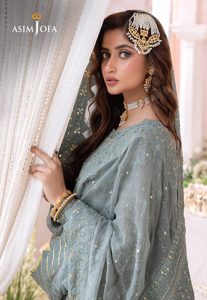 AJCC-07 EMBROIDERED CHIFFON 3 PCS
