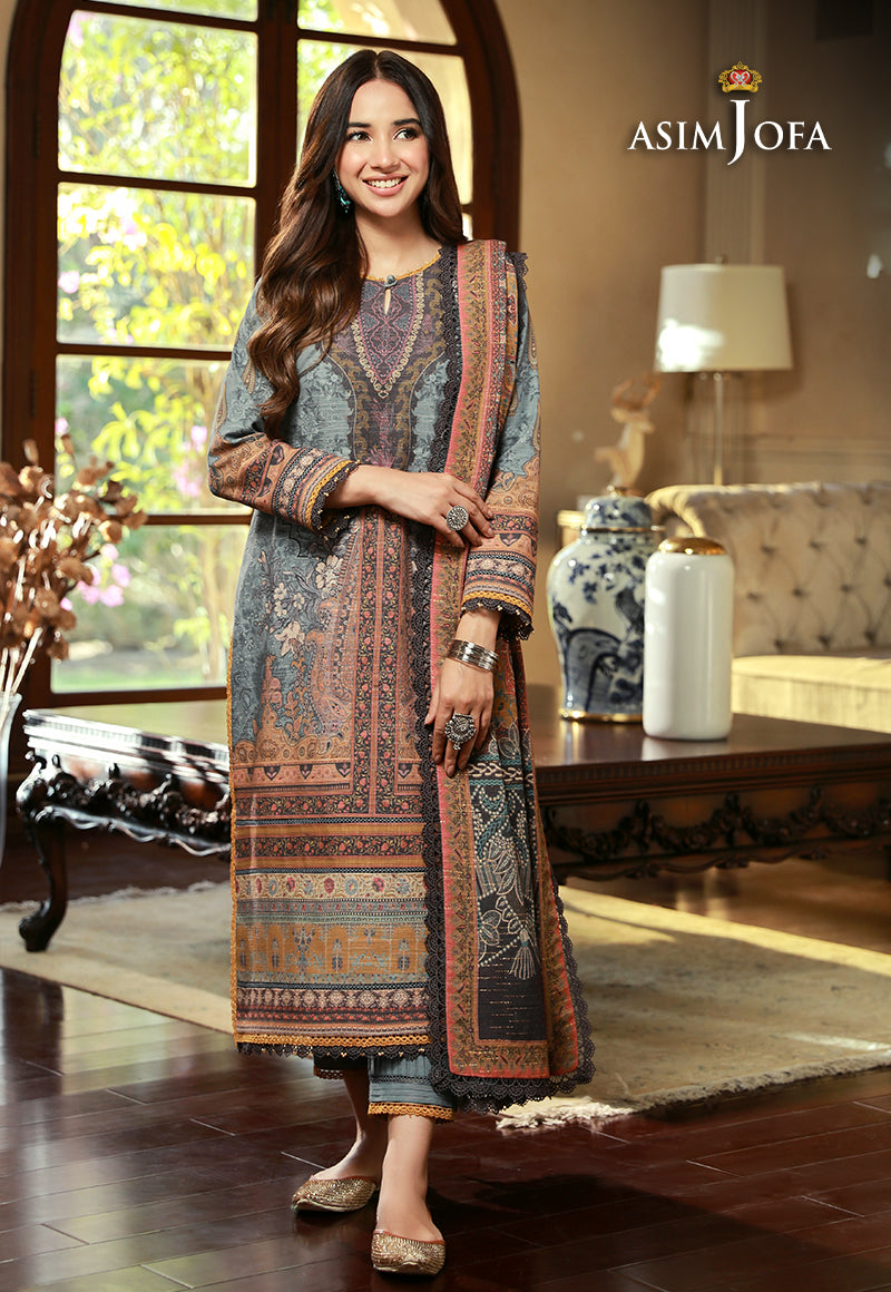 AJAWP-10 PRINTED KHADDAR STITCHED 3 PCS