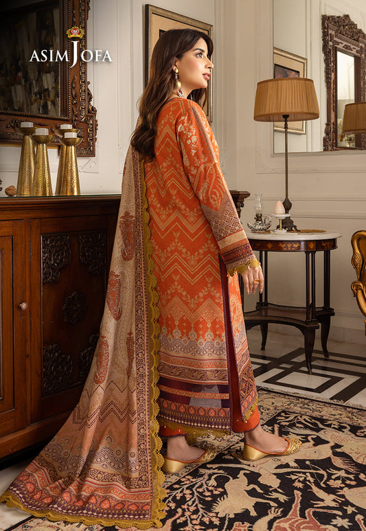AJIWP-12 EMBROIDERED KHADDAR STITCHED 3 PCS