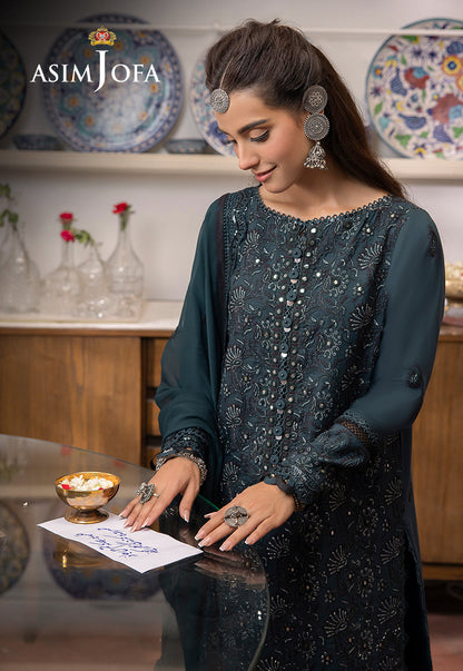 AJSW-13 EMBROIDERED LAWN SILK 3 PCS
