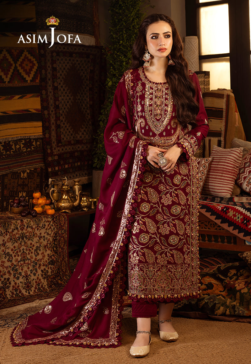 AJKT-08 EMBROIDERED SELF TWILL 3 PCS