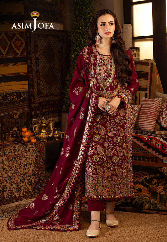 AJKT-08 EMBROIDERED SELF TWILL 3 PCS