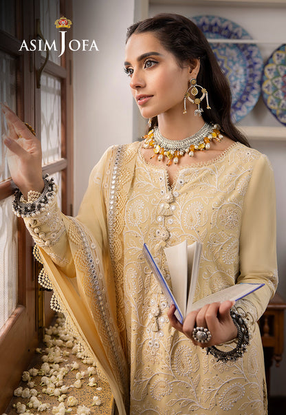 AJSW-09 EMBROIDERED LAWN SILK 3 PCS