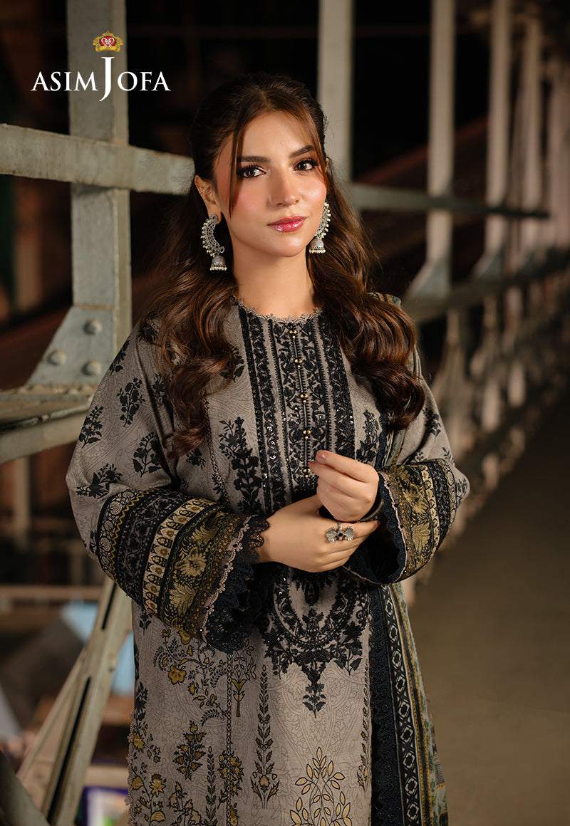 AJUBF-51 PRINTED EMBROIDERED LAWN 3 PCS