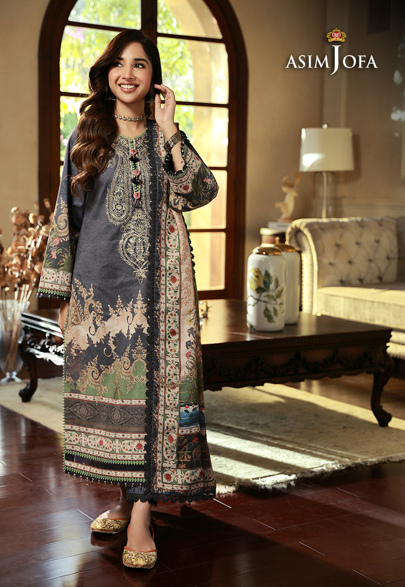 AJAWP-06 EMBROIDERED KARANDI STITCHED 3 PCS