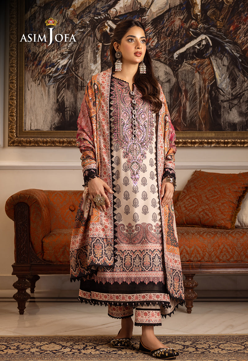 AJIWP-06 PRINTED KARANDI STITCHED 3 PCS